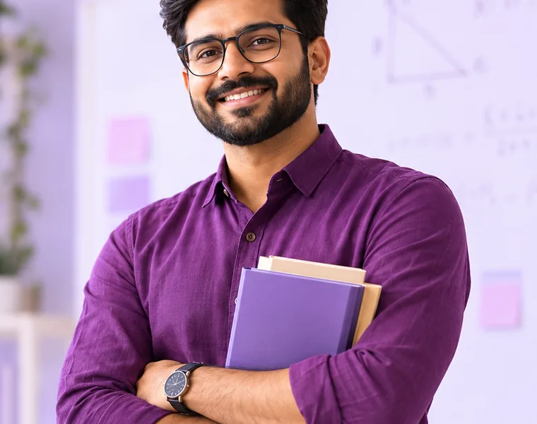Teacher holding books