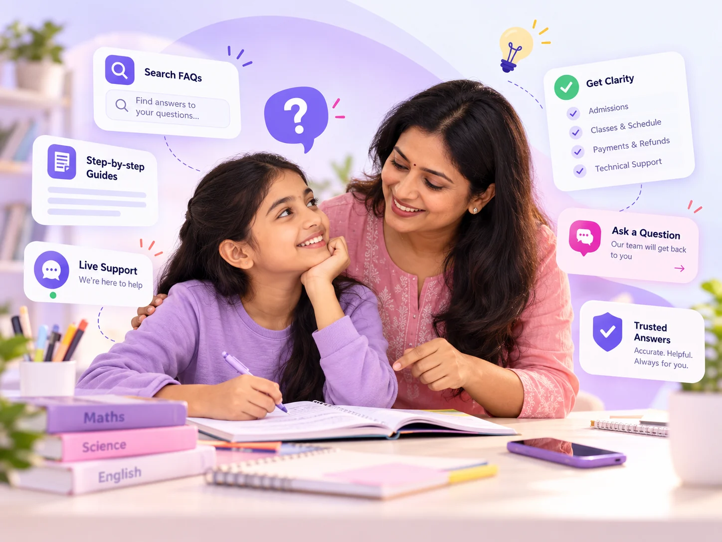 A learner and parent planning their next step with TuitionCorner
